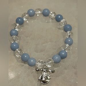 Angelite and faceted quartz crystals